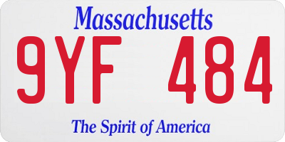 MA license plate 9YF484