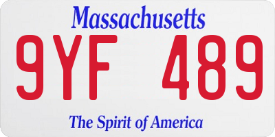 MA license plate 9YF489