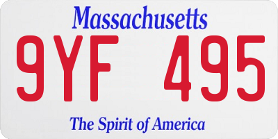 MA license plate 9YF495