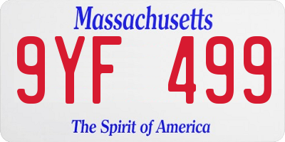 MA license plate 9YF499