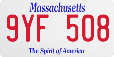 MA license plate 9YF508