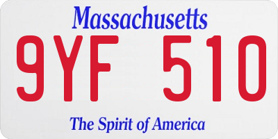 MA license plate 9YF510