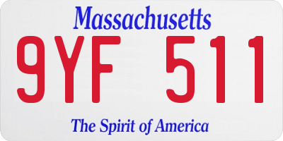 MA license plate 9YF511