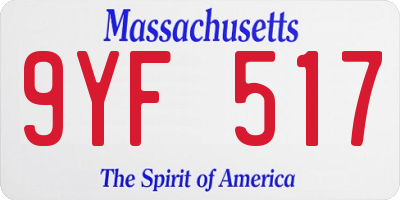 MA license plate 9YF517