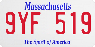 MA license plate 9YF519