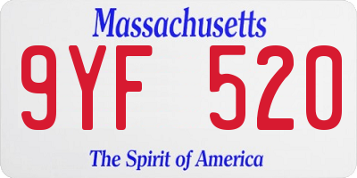 MA license plate 9YF520