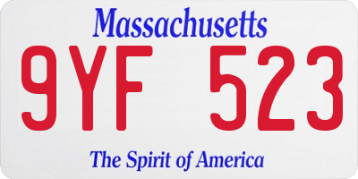 MA license plate 9YF523