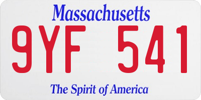 MA license plate 9YF541