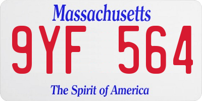 MA license plate 9YF564