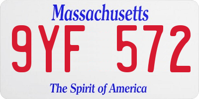 MA license plate 9YF572