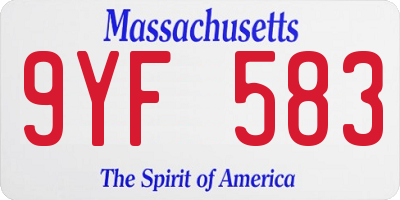 MA license plate 9YF583