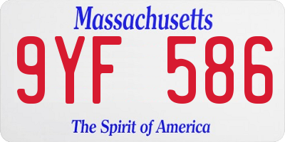 MA license plate 9YF586