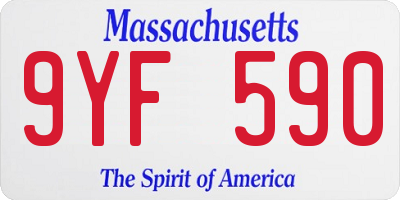 MA license plate 9YF590