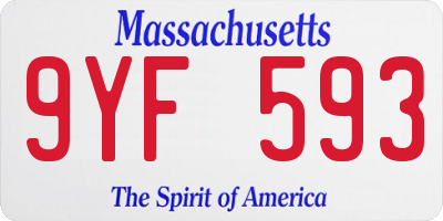 MA license plate 9YF593