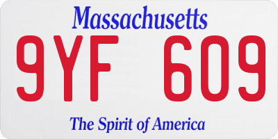 MA license plate 9YF609