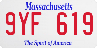 MA license plate 9YF619