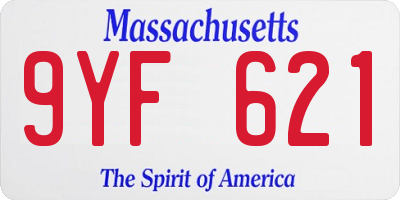MA license plate 9YF621