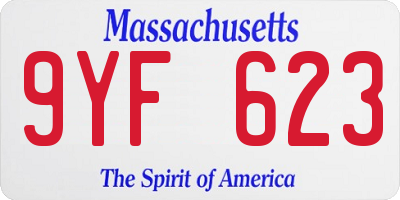 MA license plate 9YF623