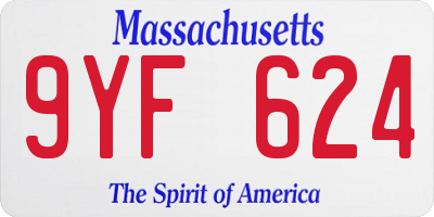 MA license plate 9YF624