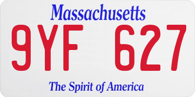 MA license plate 9YF627