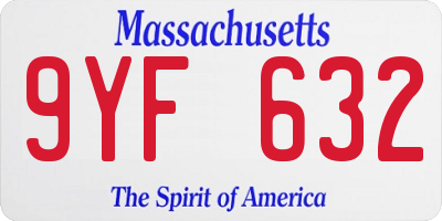 MA license plate 9YF632