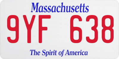 MA license plate 9YF638