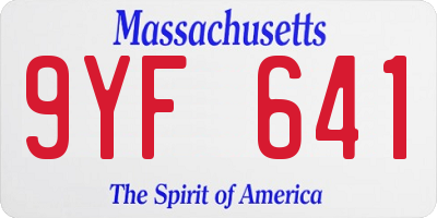 MA license plate 9YF641