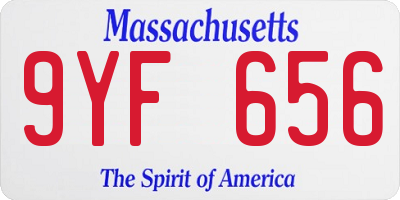 MA license plate 9YF656