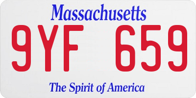 MA license plate 9YF659