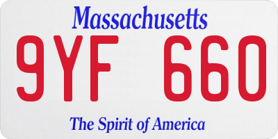 MA license plate 9YF660