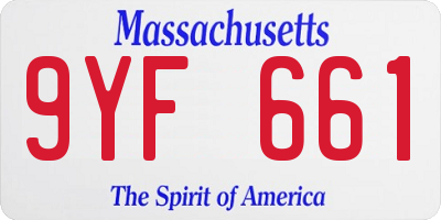 MA license plate 9YF661