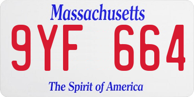 MA license plate 9YF664