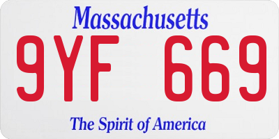 MA license plate 9YF669