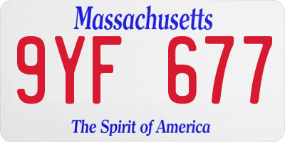 MA license plate 9YF677