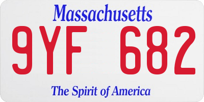 MA license plate 9YF682
