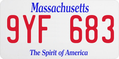 MA license plate 9YF683