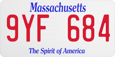 MA license plate 9YF684