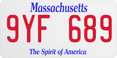 MA license plate 9YF689