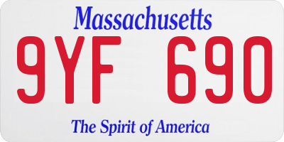 MA license plate 9YF690