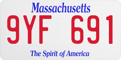 MA license plate 9YF691