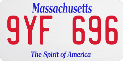 MA license plate 9YF696