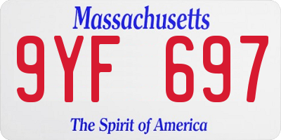 MA license plate 9YF697