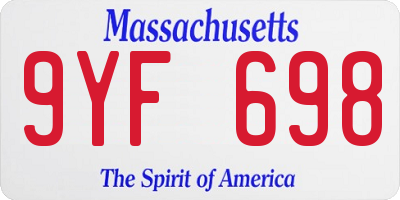 MA license plate 9YF698