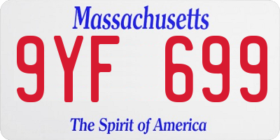 MA license plate 9YF699