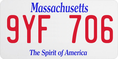 MA license plate 9YF706