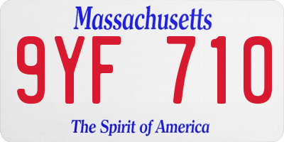 MA license plate 9YF710