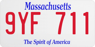 MA license plate 9YF711