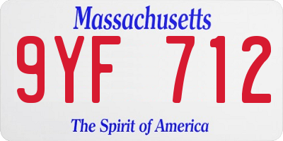 MA license plate 9YF712