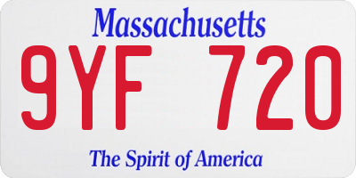MA license plate 9YF720