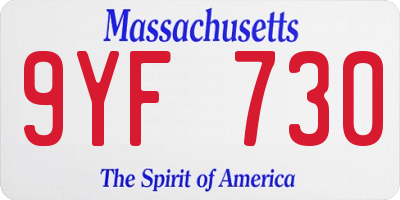 MA license plate 9YF730